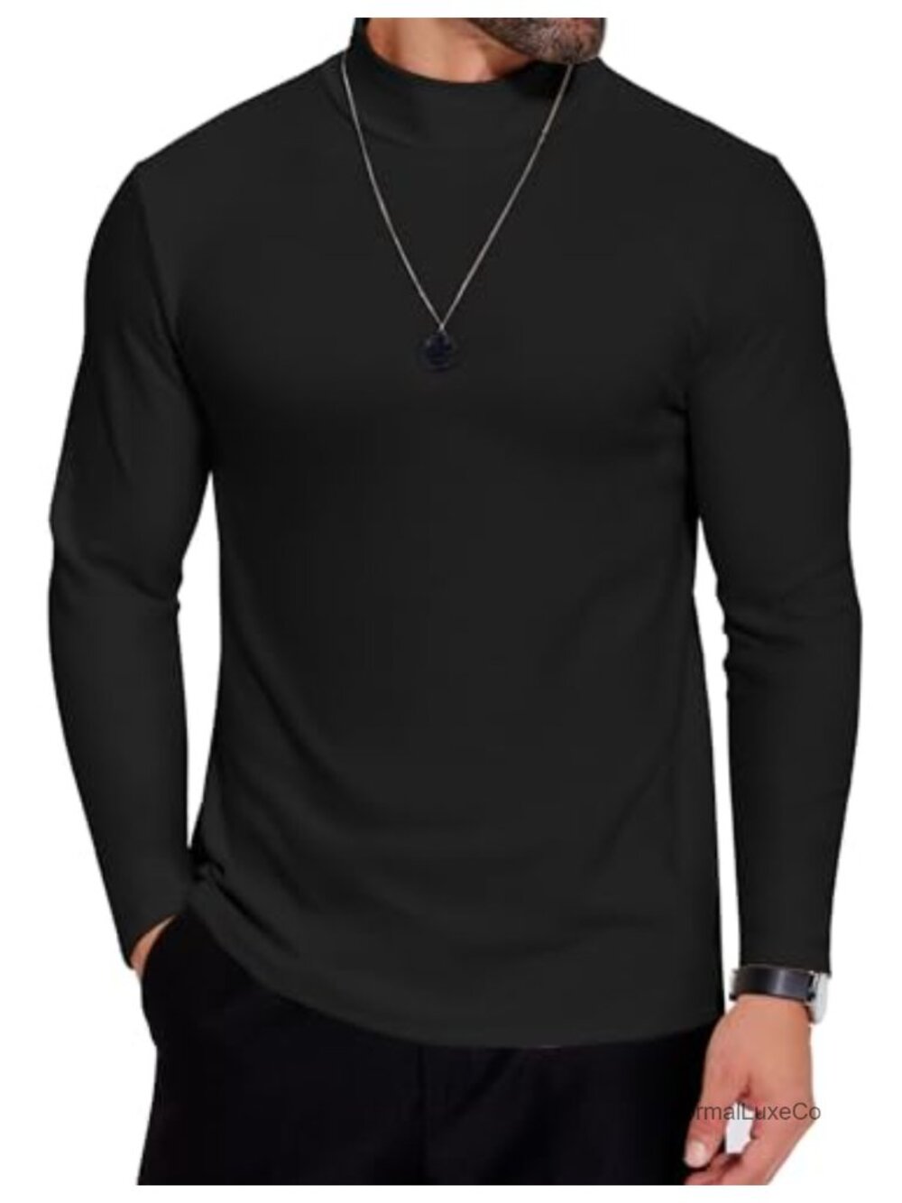 COOFANDY Men's Mock Neck Fleece Long Sleeve Pullover T-Shirt